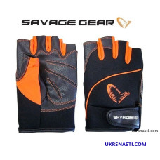 Перчатки Savage Gear ProTec Glove размер M чёрные с оранжевым